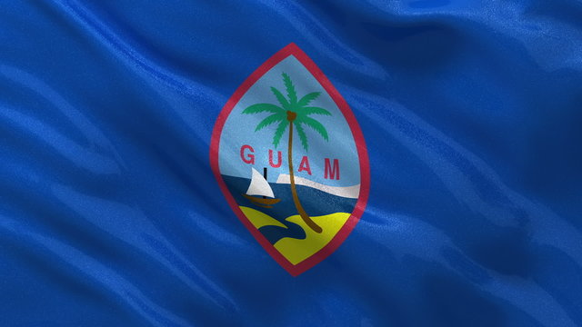 Flag of Guam waving in the wind - seamless loop