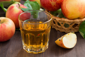 apple cider or juice in a glass