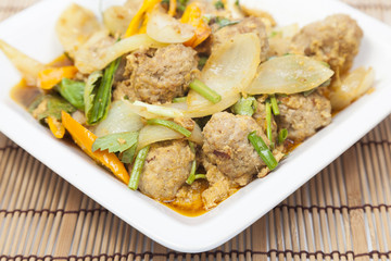 Fried pork curry