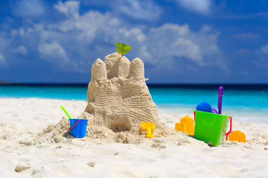 Sand castle on the beach