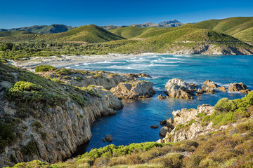 The coast of Corsica and Ostriconi beach