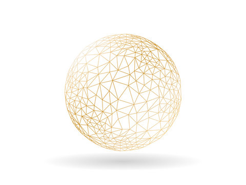Geometric polygonal globe sphere unusual vector graphic template