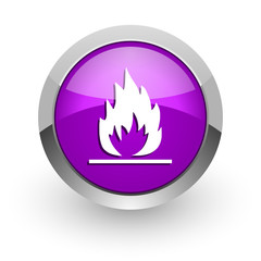 flame pink glossy web icon