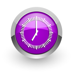 time pink glossy web icon