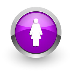 female pink glossy web icon