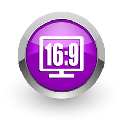 16 9 display pink glossy web icon