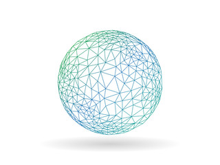 Geometric polygonal globe sphere unusual vector graphic template