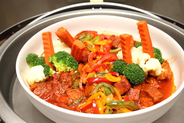 beef stew with  carrot and pepper