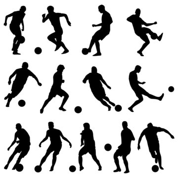 Silhouettes of football players