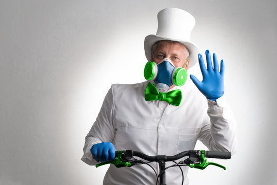 a man on a bicycle in the fight for the environment