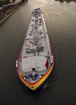 Cargo ship in the river Rhine