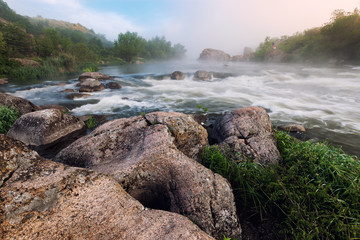 Foggy river morning