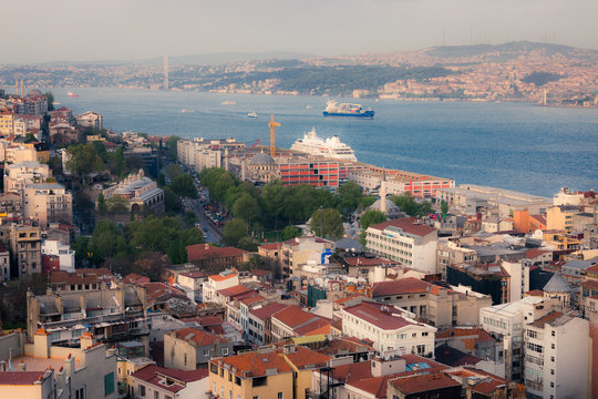 Istanbul skyline at sunset