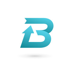 Letter B ribbon arrow logo icon design template elements.