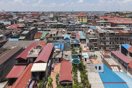 Blick auf die Stadt Phnom Penh in Kambodscha