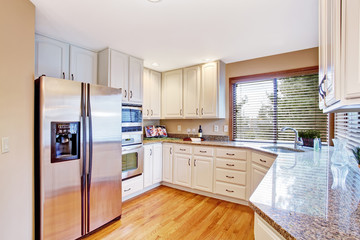 Elegant kitchen interior with granite tops