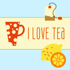 icon set with tea in flat style