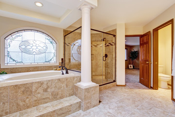 Luxury bathroom interior with columns