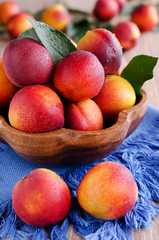 fruit lying in the wooden bowl