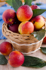 fruit lying in a wicker bascket
