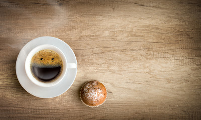 happy  cup of coffee with copy space