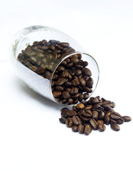 coffee in glass isolated on white background