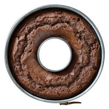 Adjustable Round Metal Baking Ring With Chocolate Sponge Cake.