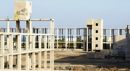 Construcciones paradas por la crisis, lanzarote, Islas Canarias