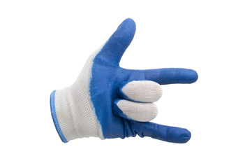 blue work gloves isolated