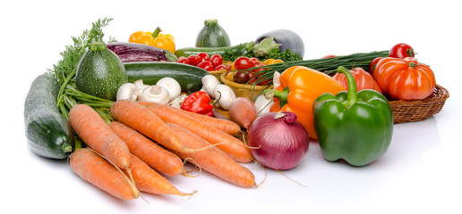 Composition with different fresh vegetables