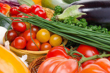 Composition with different fresh vegetables