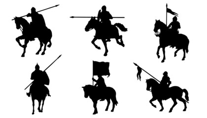 knight horse silhouettes