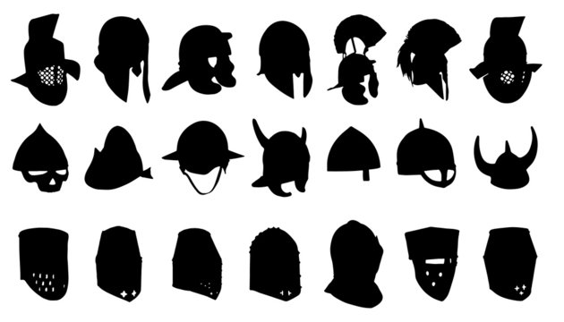 helmet silhouettes