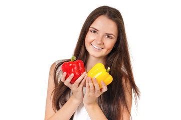 Woman with vegetables