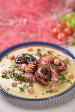 polpo arrosto con ceci