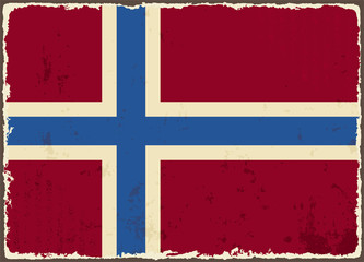 Norwegian grunge flag. Vector illustration