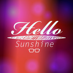 Colorful blurred hipster summer background with text