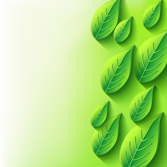 Abstract background with fresh 3d leaf