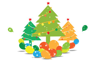 Christmas tree with balloons