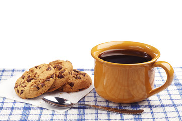 Cup of coffee and cookies