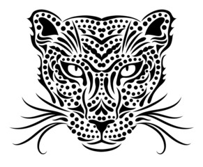 Naklejka premium Head of a wild leopard.
