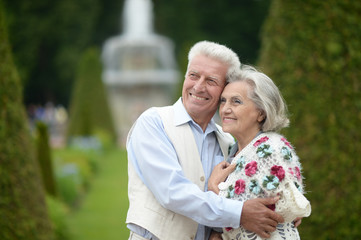 Elderly couple outdoors