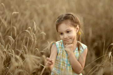 Happy girl in field