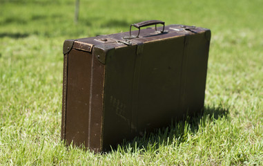 Old brown suitcase