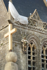 Memorial at the Church in Sainte-Mere-Eglise, Normandy
