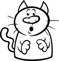 surprised cat cartoon coloring page