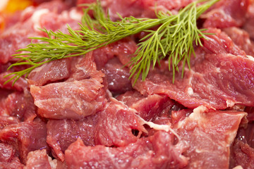 raw beef isolated on white background