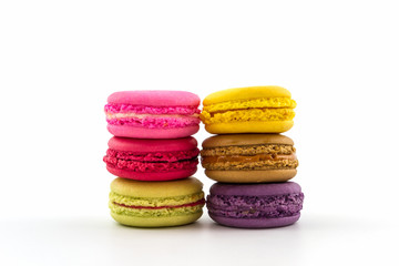 Sweet and colourful french macaroons or macaron, Dessert.
