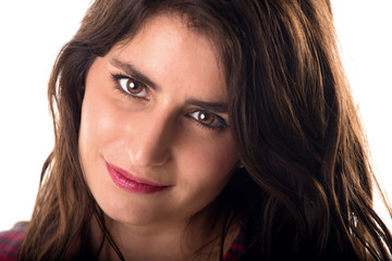 Naklejka premium Beautiful young brunette woman