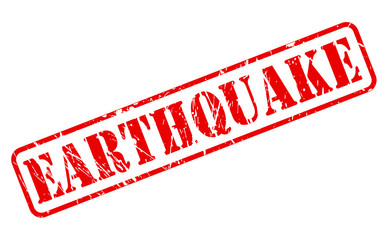 Earthquake red stamp text